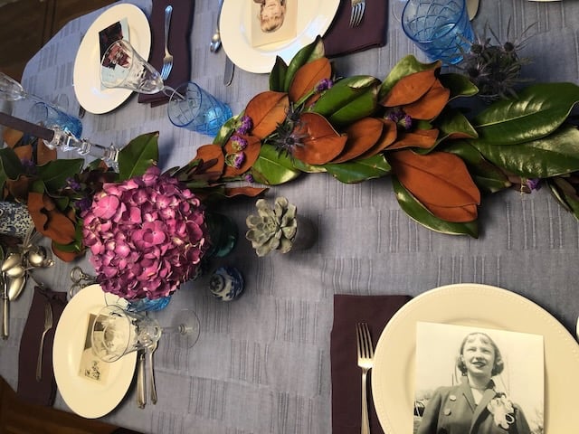 Thanksgiving table with place settings