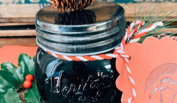 A jar of gingerbread syrup